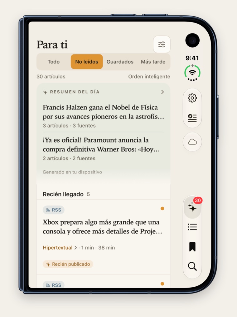 TechnoDaily: la pantalla Para ti y el Resumen del día