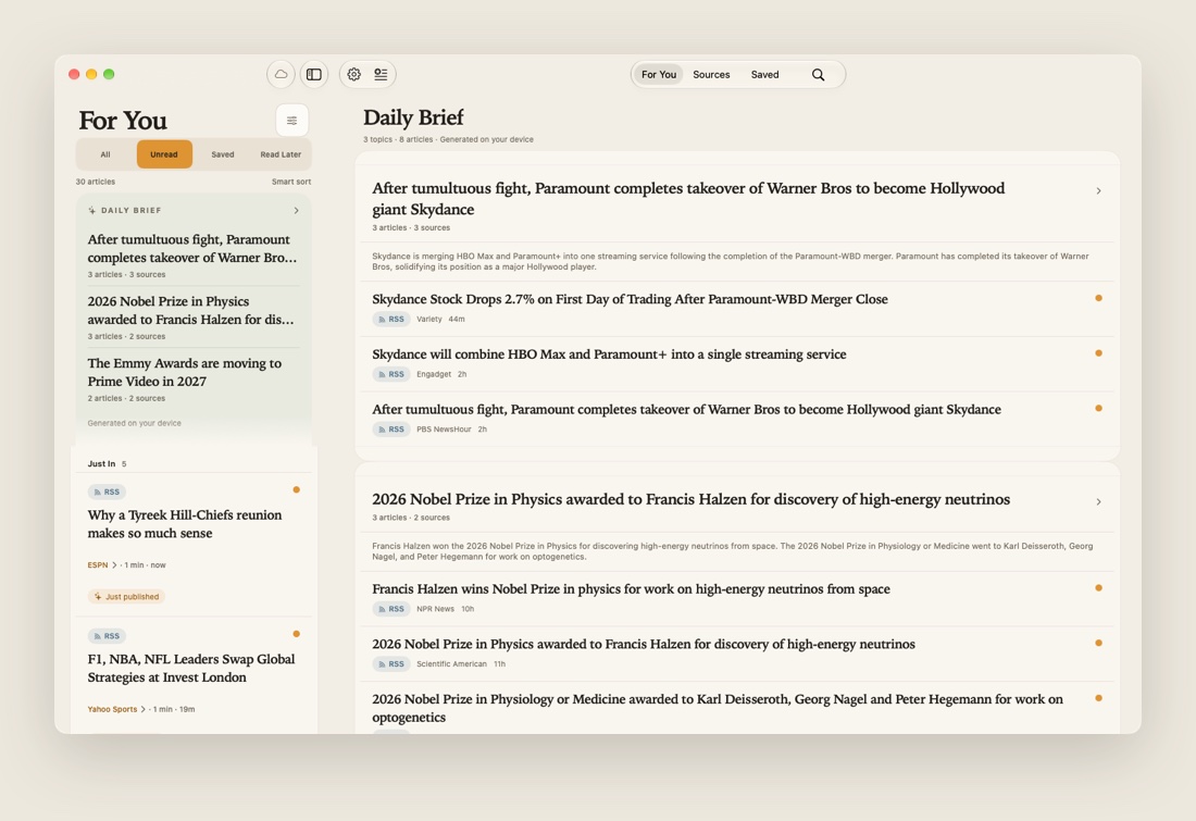 The TechnoDaily Mac app: For You and the Daily Brief